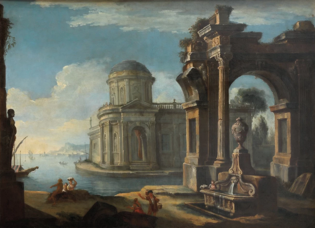 Capriccio architettonico con figure